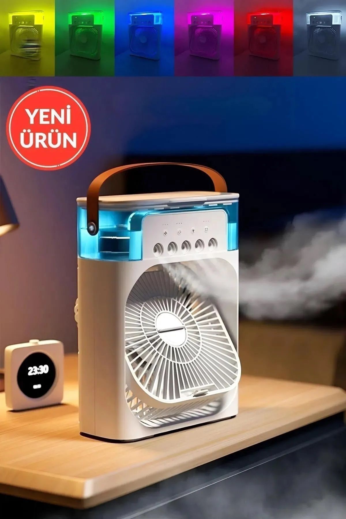 Işıklı 600ml 5 Spreyli Vantilatör Buzlu Buharlı Mini Klima Mini Fan