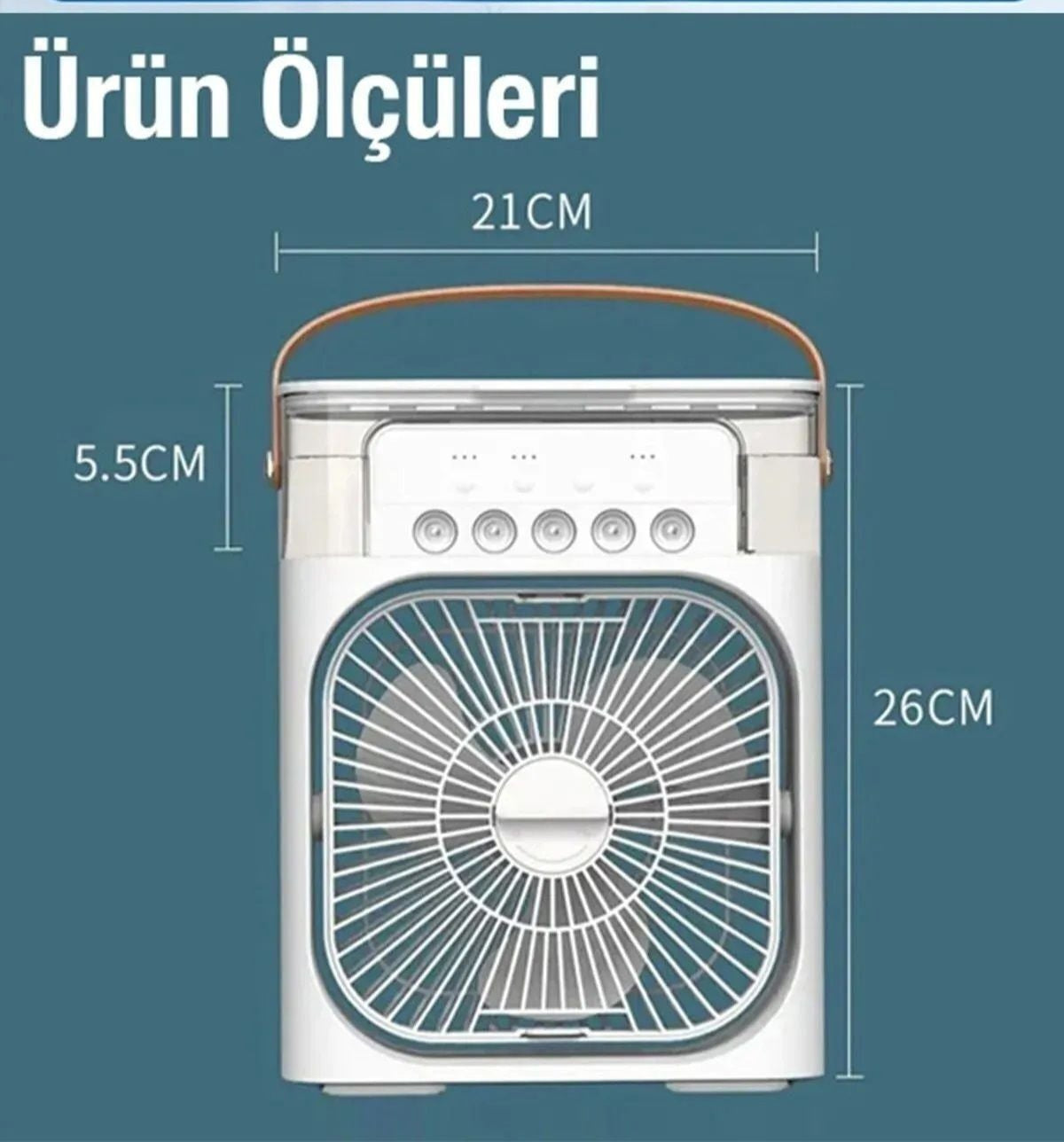 Işıklı 600ml 5 Spreyli Vantilatör Buzlu Buharlı Mini Klima Mini Fan