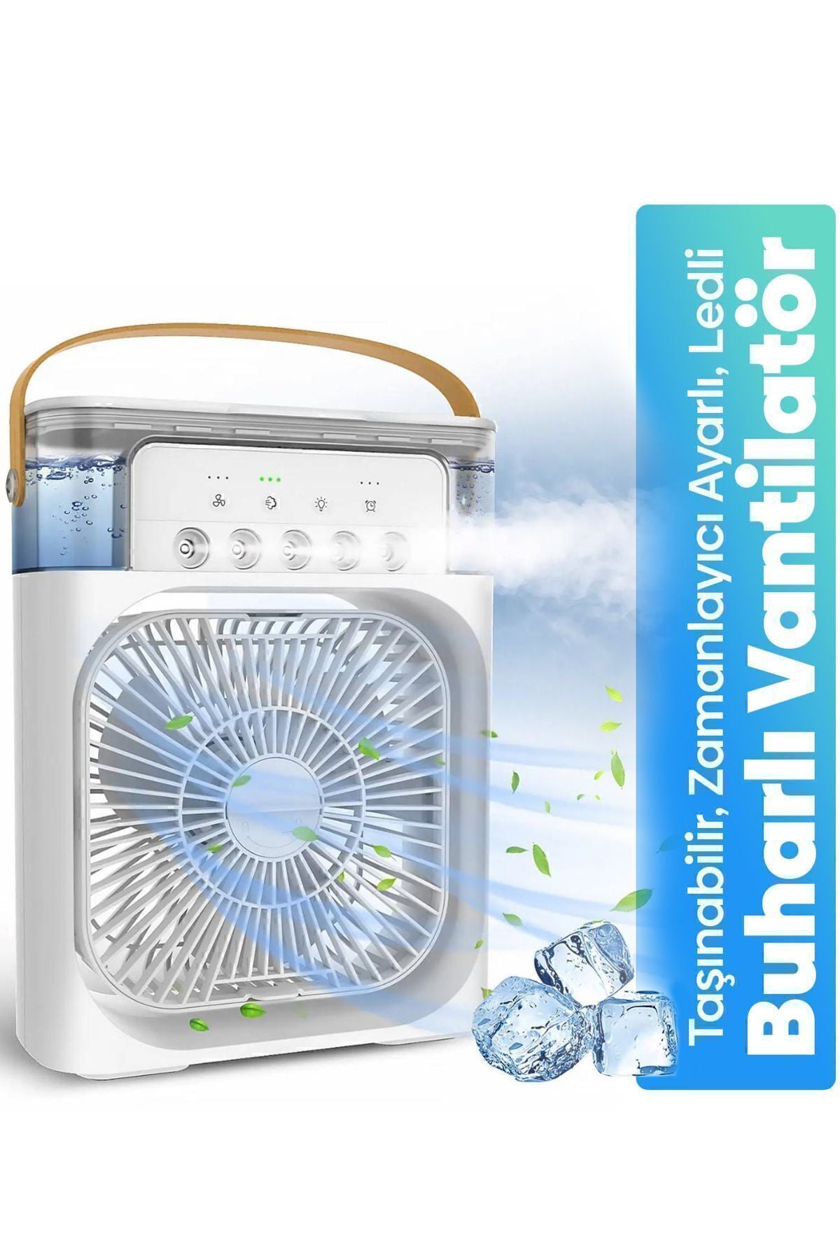 Işıklı 600ml 5 Spreyli Vantilatör Buzlu Buharlı Mini Klima Mini Fan